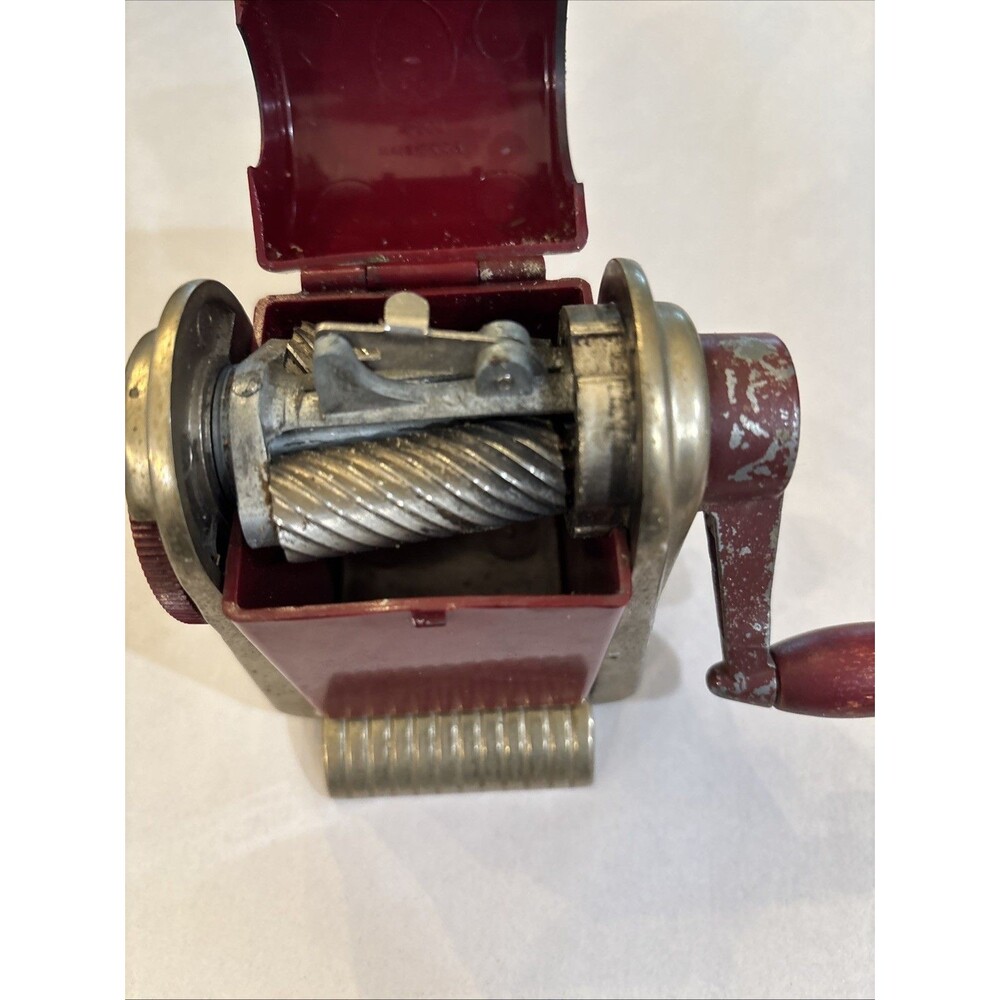 Antique Dexter RED Pencil Sharpener Automatic Pencil Sharpening Co Vintage WORKS - Picture 10 of 16